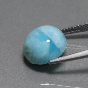 Larimar azul natural 8,01ct, corte redondo, opaco