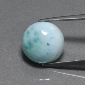 Larimar verde natural 7,97ct, corte redondo, opaco