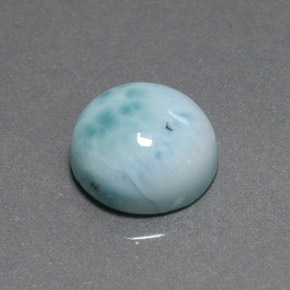 Larimar verde natural 7,97ct, corte redondo, opaco