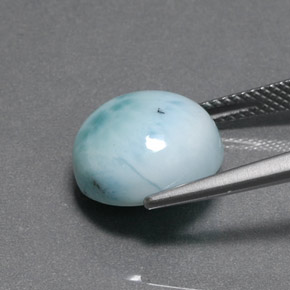Larimar verde natural 7,97ct, corte redondo, opaco