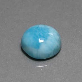 Larimar azul natural 6,90ct, corte redondo, opaco