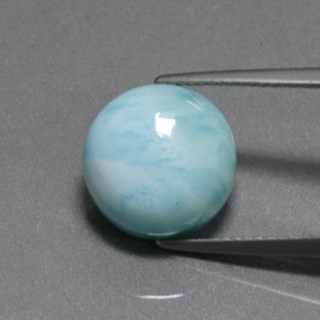 Larimar verde natural 7,65ct, corte redondo, opaco