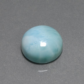 Larimar verde natural 7,65ct, corte redondo, opaco