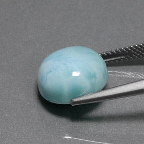Larimar verde natural 7,65ct, corte redondo, opaco