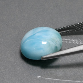 Larimar Azul Natural 7.17ct, Corte Redondo, Opaco