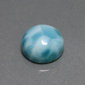 Larimar verde natural 7,76ct, corte redondo, opaco