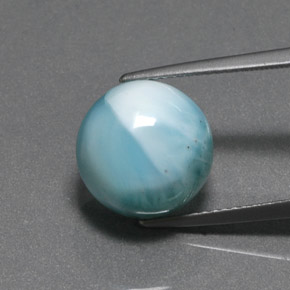 Larimar verde natural 8,88ct, corte redondo, opaco
