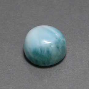 Larimar verde natural 8,88ct, corte redondo, opaco