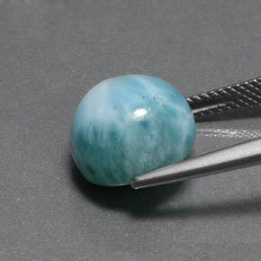 Larimar verde natural 8,88ct, corte redondo, opaco