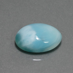 Larimar azul natural 5,41ct, corte oval, opaco