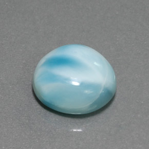 Larimar azul natural 6,42ct, corte redondo, opaco