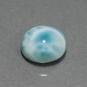 Larimar Azul verde Natural 5.71ct, Corte Redondo, Opaco