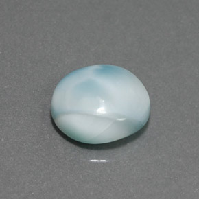 Larimar azul natural 3,95ct, corte redondo, opaco