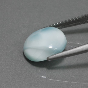 Larimar azul natural 3,95ct, corte redondo, opaco