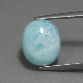 Larimar Azul Natural 4.73ct, Corte Oval, Opaco