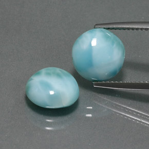 Pedras preciosas de larimar azul natural de  ct, corte redondo, opaco