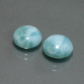 Pedras preciosas de larimar azul natural de  ct, corte redondo, opaco