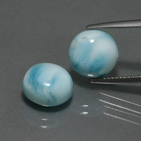Pedras preciosas de larimar azul natural de  ct, corte redondo, opaco