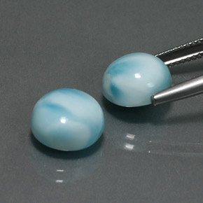 Pedras preciosas de larimar azul natural de  ct, corte redondo, opaco