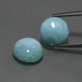 Pedras preciosas de larimar azul natural de  ct, corte redondo, opaco