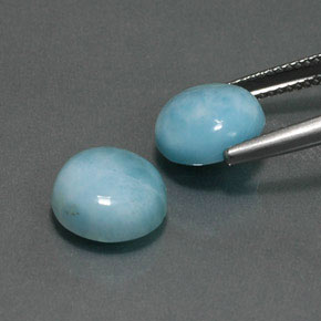 Pedras preciosas de larimar azul natural de  ct, corte redondo, opaco