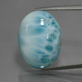 Larimar Azul Natural 16.87ct, Corte Oval, Opaco