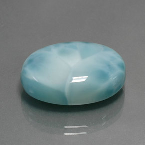 Larimar azul natural 24,16ct, corte oval, opaco
