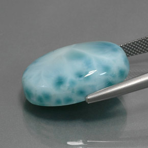 Larimar azul natural 24,16ct, corte oval, opaco