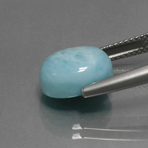 Larimar azul natural 4,73ct, corte oval, opaco