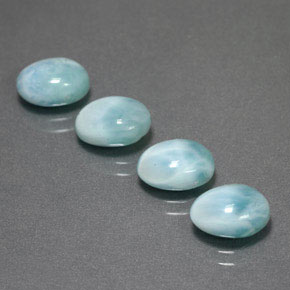 Pedras preciosas de Larimar Azul esverdeado natural de  ct, Corte Oval, Opaco