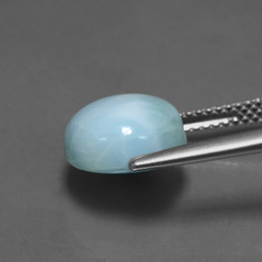 Larimar azul natural 5,00ct, corte redondo, opaco