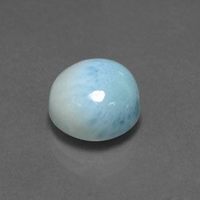 Larimar azul natural 5,36ct, corte redondo, opaco