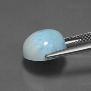 Larimar azul natural 5,36ct, corte redondo, opaco