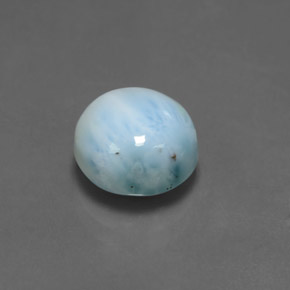 Larimar azul natural 4,41ct, corte redondo, opaco