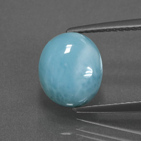 Larimar azul natural 3,83ct, corte oval, opaco