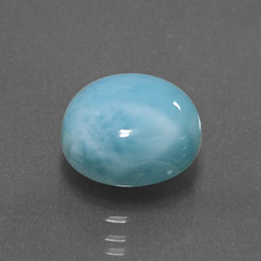 Larimar azul natural 3,83ct, corte oval, opaco