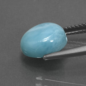 Larimar azul natural 3,83ct, corte oval, opaco