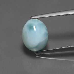 Larimar azul natural 3,02ct, corte oval, opaco