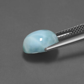 Larimar azul natural 3,02ct, corte oval, opaco