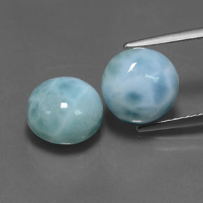 Pedras preciosas de larimar azul natural de  ct, corte redondo, opaco