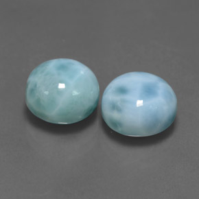 Pedras preciosas de larimar azul natural de  ct, corte redondo, opaco