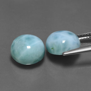 Pedras preciosas de larimar azul natural de  ct, corte redondo, opaco