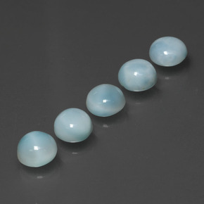 Pedras preciosas de larimar azul natural de  ct, corte redondo, opaco