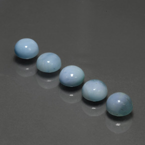 Pedras preciosas de larimar azul natural de  ct, corte redondo, opaco