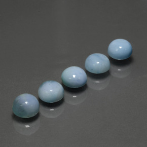 Pedras preciosas de larimar azul natural de  ct, corte redondo, opaco