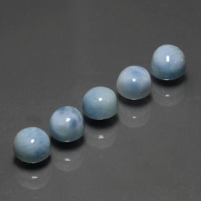 Pedras preciosas de larimar azul natural de  ct, corte redondo, opaco