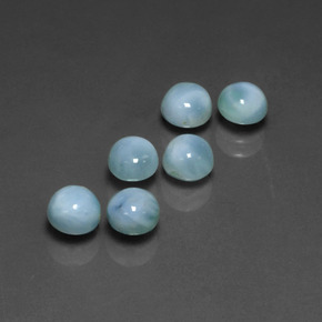 Pedras preciosas de larimar azul natural de  ct, corte redondo, opaco
