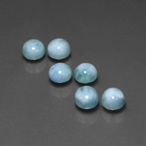 Pedras preciosas de larimar azul natural de  ct, corte redondo, opaco