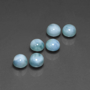 Pedras preciosas de larimar azul natural de  ct, corte redondo, opaco