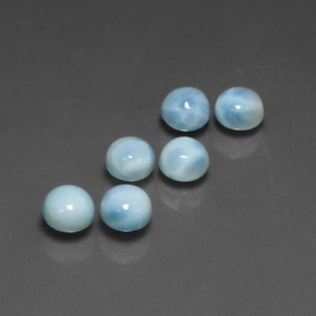 Pedras preciosas de larimar azul natural de  ct, corte redondo, opaco